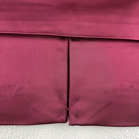 WHBM Womens Size 8 Burgundy Old Money Classic Ruched Formal Preppy Pencil Skirt - Picture 4 of 14